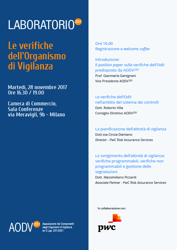 Le verifiche dell'Organismo di Vigilanza